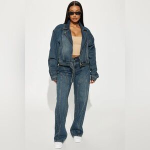 Fashion Nova Natalya Denim Pant Set